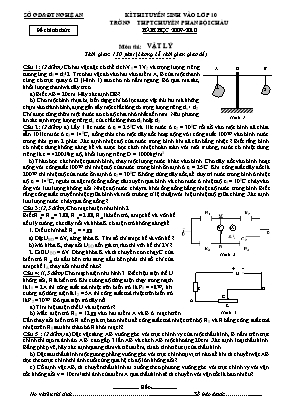 Đề thi tuyển sinh Lớp 10 trường THPT chuyên Phan Bội Châu môn Vật lý - Năm học 2009-2010 - Sở giáo dục và đào tạo Nghệ An